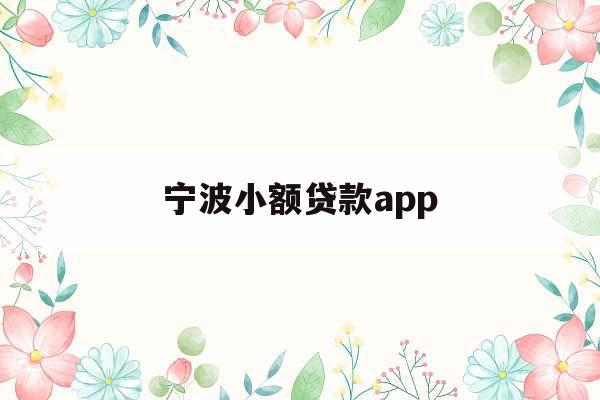 宁波小额贷款app