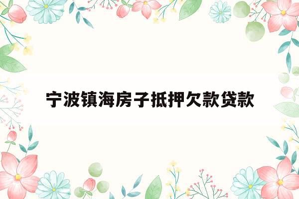 宁波镇海房子抵押欠款贷款
